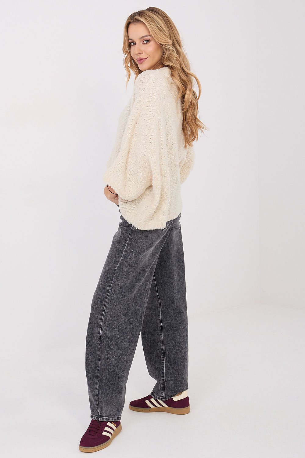 Zacht gebreide trui- beige